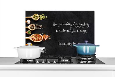 Spritzschutz Küchenrückwand - 60x40 cm Sushi-Liebhaber - Sprichwörter - Hier, je voul