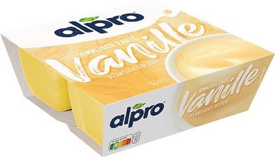 Alpro Pflanzliches Dessert Vanille, 4er Packung