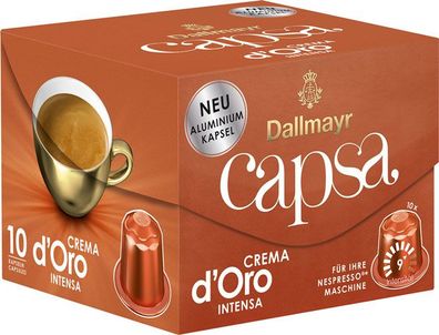 Dallmayr Capsa Crema d´Oro Intensa 9, Nespresso-kompatibel, 10 Aluminium-Kaffeek