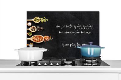 Spritzschutz Küchenrückwand - 60x40 cm Sushi-Liebhaber - Sprichwörter - Hier, je voul
