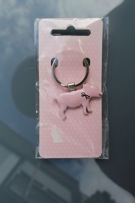 Schlüsselanhänger Glücksschwein, rosa