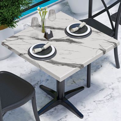 WERZA | Werzalit Tischplatte | 60x60cm | Weiß Marmor | Topalit Tischplatte