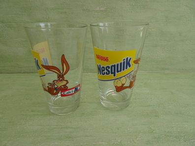 2 ältere Leonardo Glas Gläser Nesquick Nestle Calci RAR !