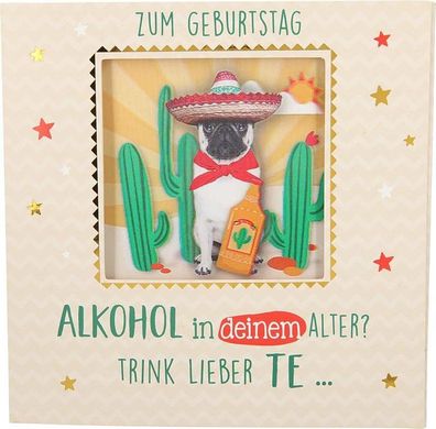 3D Klappkarten mit Musik & Licht - Zum Geburtstag Alkohol in deinem Alter?