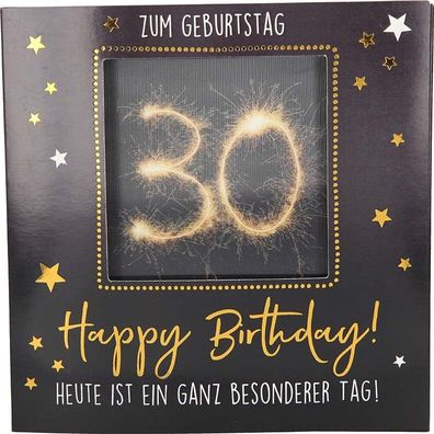 3D Klappkarten mit Musik & Licht - Zum 30. Geburtstag Happy Birthday