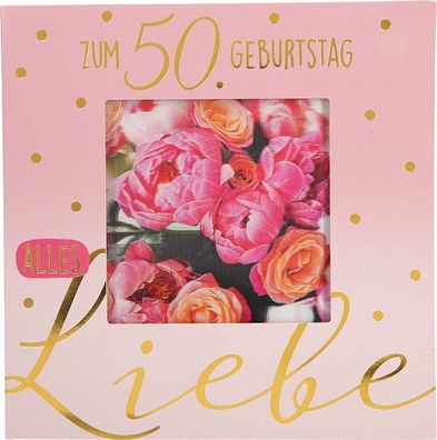 3D Klappkarten mit Musik & Licht - Zum 50. Geburtstag alles Liebe