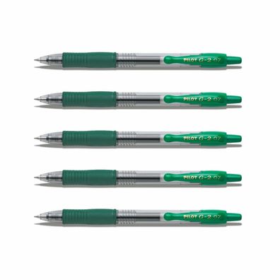 Pilot G2-07 Gelschreiber grün - 5er-Set