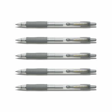 Pilot G2-07 Gelschreiber silber - 5er-Set