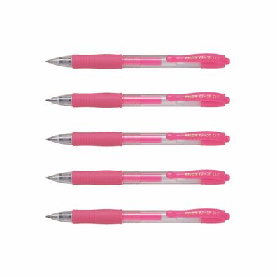 Pilot G2-07 Gelschreiber Neonpink - 5er-Set