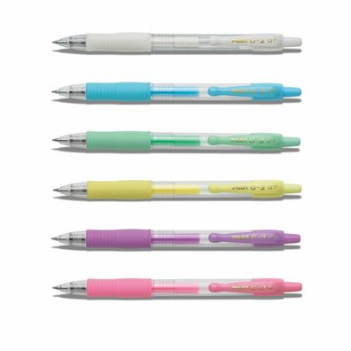 Pilot G2-07 - 6er-Set weiß, pastellblau, -grün, -gelb, -violett, -pink