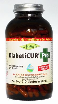 Dr. Hittich DiabetiCUR Pro, 270 Kapseln, Curcumin BCM-95, Curcumin, Chrom, Amla