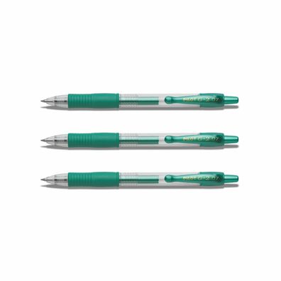 Pilot G2-07 Gelschreiber Metallicgrün - 3er-Set