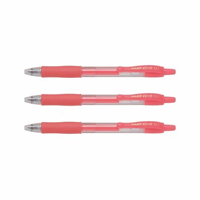 Pilot G2-07 Gelschreiber Neonrot - 3er-Set