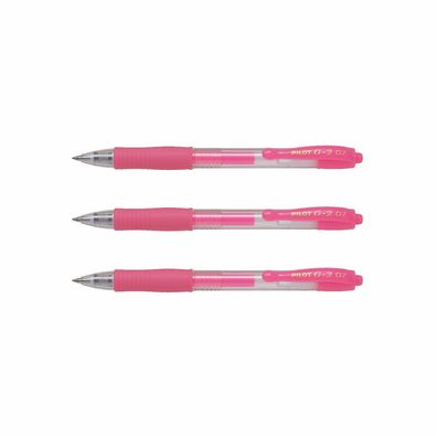 Pilot G2-07 Gelschreiber Neonpink - 3er-Set