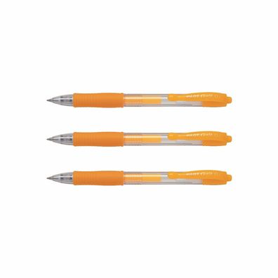 Pilot G2-07 Gelschreiber Neonapricot - 3er-Set