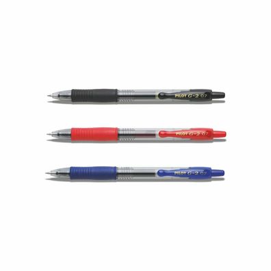 Pilot G2-07 - 3er-Set schwarz, rot, blau