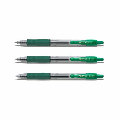 Pilot G2-07 Gelschreiber grün - 3er-Set