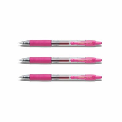 Pilot G2-07 Gelschreiber pink - 3er-Set