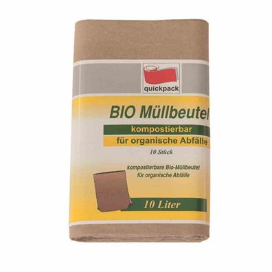 Bio-Müll-Papierbeutel 10 l, 10 Stück 20 x 17 x 36 cm