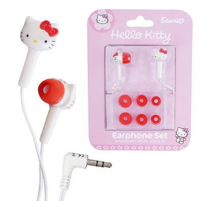 Hello Kitty InEar Kopfhörer + Aufkleber 3,5mm Klinke Stereo Ohrhörer Headset