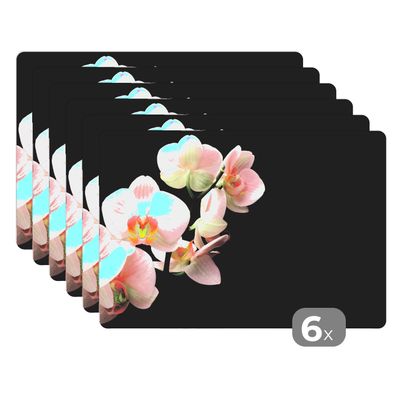 Placemats Tischset 6-teilig 45x30 cm Flora - Orchidee - Blumen (Gr. 45x30 cm)