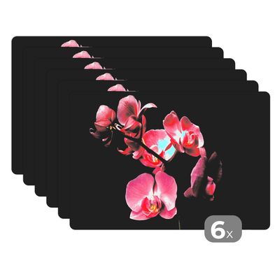 Placemats Tischset 6-teilig 45x30 cm Pflanzen - Orchidee - Blumen - Rosa