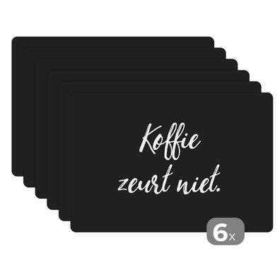 Placemats Tischset 6-teilig 45x30 cm Zitate - Kaffee - Sprichwörter - Kaffee nörgel