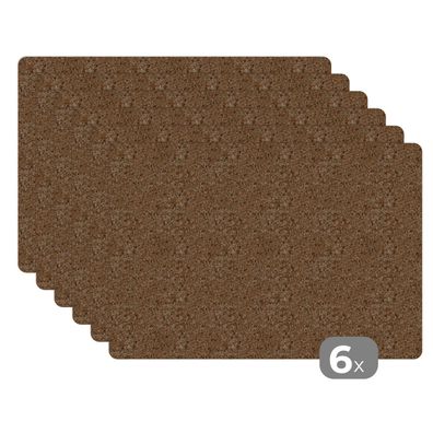 Placemats Tischset 6-teilig 45x30 cm Granit - Stein - Muster (Gr. 45x30 cm)