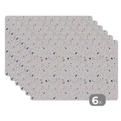 Placemats Tischset 6-teilig 45x30 cm Muster - Terazzo - Textur (Gr. 45x30 cm)