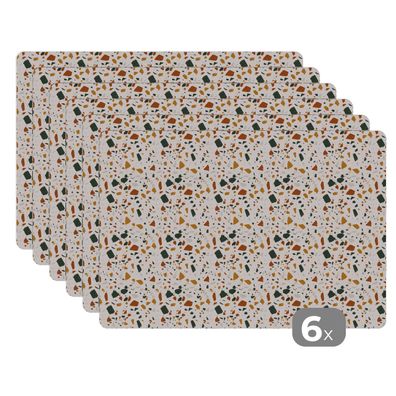 Placemats Tischset 6-teilig 45x30 cm Terazzo - Muster - Struktur (Gr. 45x30 cm)