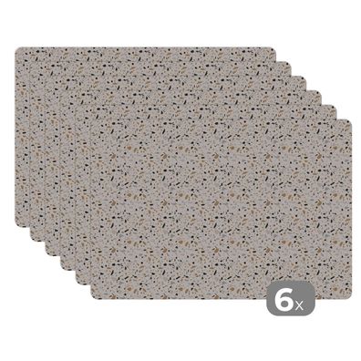 Placemats Tischset 6-teilig 45x30 cm Terazzo - Muster - Struktur (Gr. 45x30 cm)