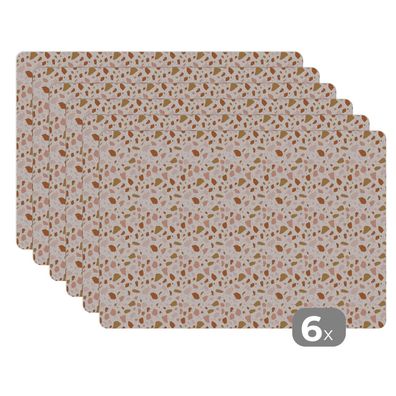 Placemats Tischset 6-teilig 45x30 cm Textur - Muster - Terazzo (Gr. 45x30 cm)