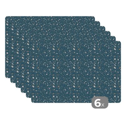 Placemats Tischset 6-teilig 45x30 cm Textur - Terazzo - Muster (Gr. 45x30 cm)