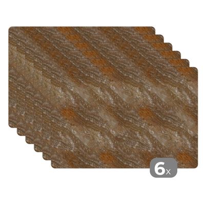 Placemats Tischset 6-teilig 45x30 cm Muster - Granit - Stein (Gr. 45x30 cm)