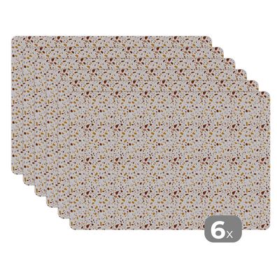 Placemats Tischset 6-teilig 45x30 cm Terazzo - Textur - Muster (Gr. 45x30 cm)