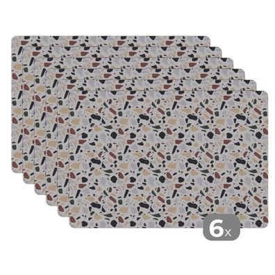 Placemats Tischset 6-teilig 45x30 cm Textur - Terazzo - Muster (Gr. 45x30 cm)