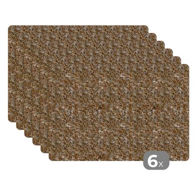 Placemats Tischset 6-teilig 45x30 cm Granit - Muster - Textur (Gr. 45x30 cm)