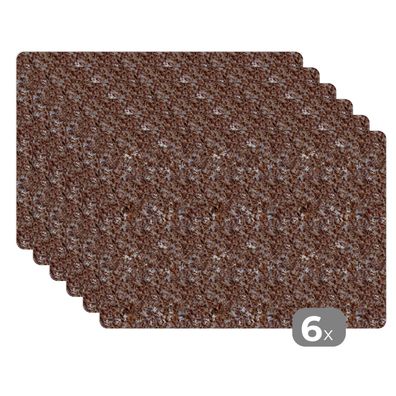 Placemats Tischset 6-teilig 45x30 cm Muster - Granit - Stein (Gr. 45x30 cm)