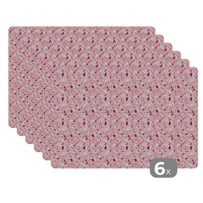 Placemats Tischset 6-teilig 45x30 cm Muster - Terazzo - Lehm (Gr. 45x30 cm)