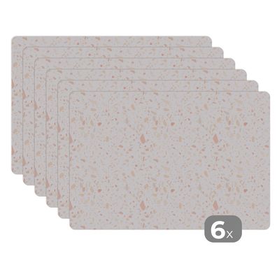 Placemats Tischset 6-teilig 45x30 cm Muster - Terazzo - Textur (Gr. 45x30 cm)