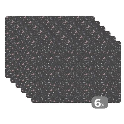 Placemats Tischset 6-teilig 45x30 cm Terazzo - Muster - Struktur (Gr. 45x30 cm)