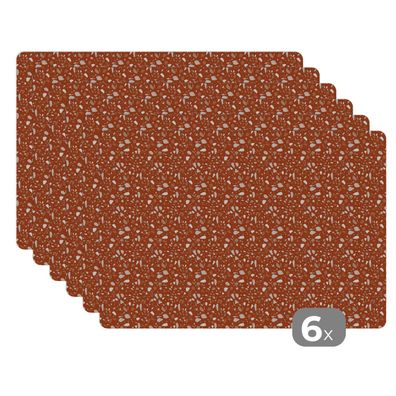 Placemats Tischset 6-teilig 45x30 cm Muster - Terazzo - Textur (Gr. 45x30 cm)