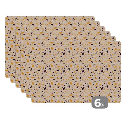 Placemats Tischset 6-teilig 45x30 cm Muster - Terazzo - Textur (Gr. 45x30 cm)