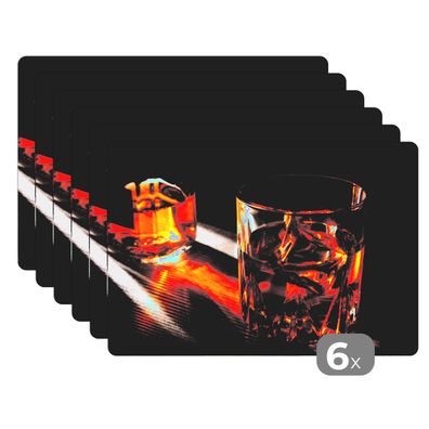 Placemats Tischset 6-teilig 45x30 cm Gläser - Whiskey - Getränke (Gr. 45x30 cm)
