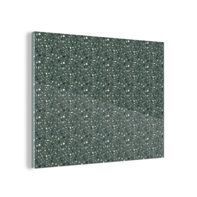 Glasbild Glasfoto Wandbild 80x60 cm Lehm - Muster - Terazzo (Gr. 80x60 cm)