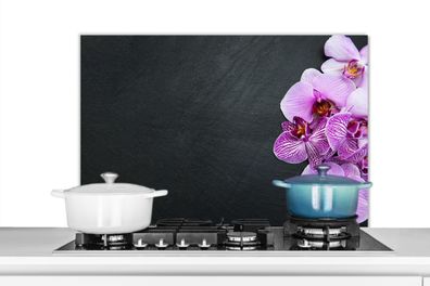 Spritzschutz Küchenrückwand - 80x55 cm Orchidee - Blumen - Rosa - Flora