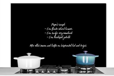 Spritzschutz Küchenrückwand - 120x80 cm Papas Rezept - Kochen - Sprichwörter - Zitate