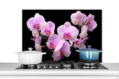 Spritzschutz Küchenrückwand - 80x55 cm Orchideenpflanze - Blume - Rosa (Gr. 80x55 cm)