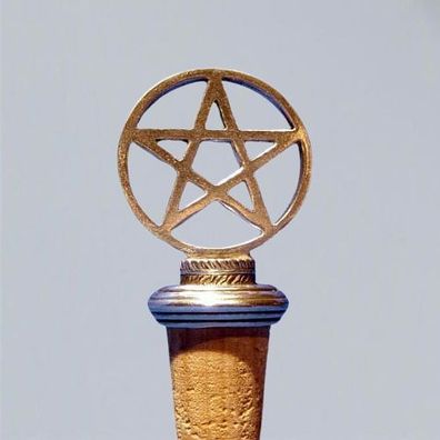 Korken mit Pentagramm Zinn 8 cm x 3,8 cm Verschluss Korkdeckel