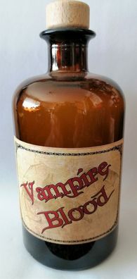 Alchemisten Flasche Vampire BLOOD Braunglasflasche 500 ml ohne Inhalt